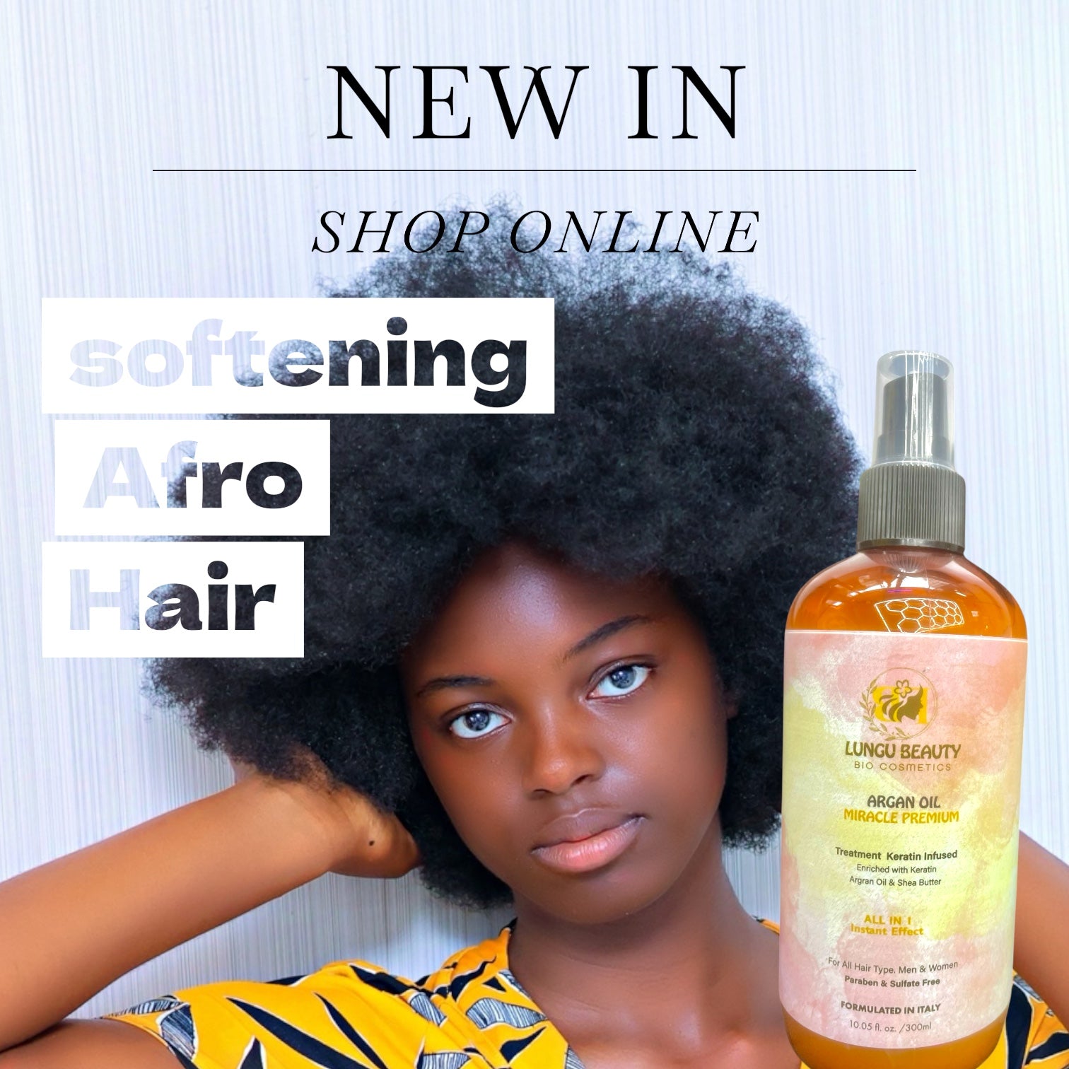 keratin infused hair treatment for softening Afro hair with argan oil and shea butter