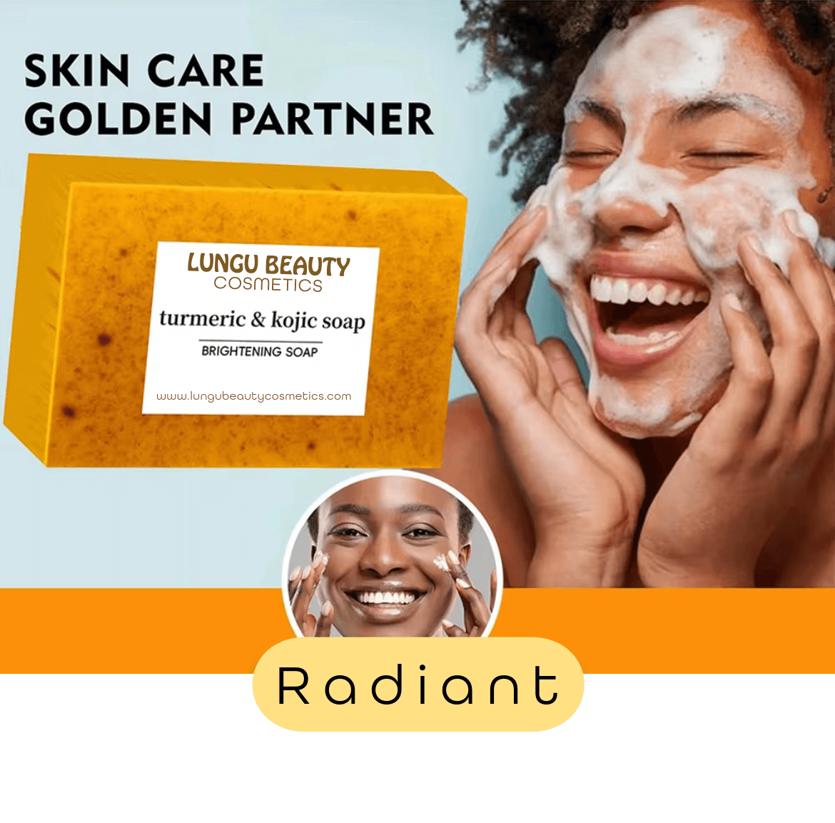 Turmeric and kojic soap for dark spot removal, acne treatment, and skin brightening. Ideal for radiant skin.