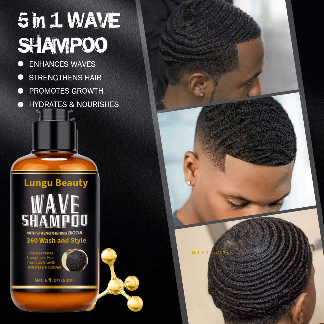 Wave Shampoo - Strengthening Biotin 360 Wash & Style enhances waves and strengthens hair for growth.