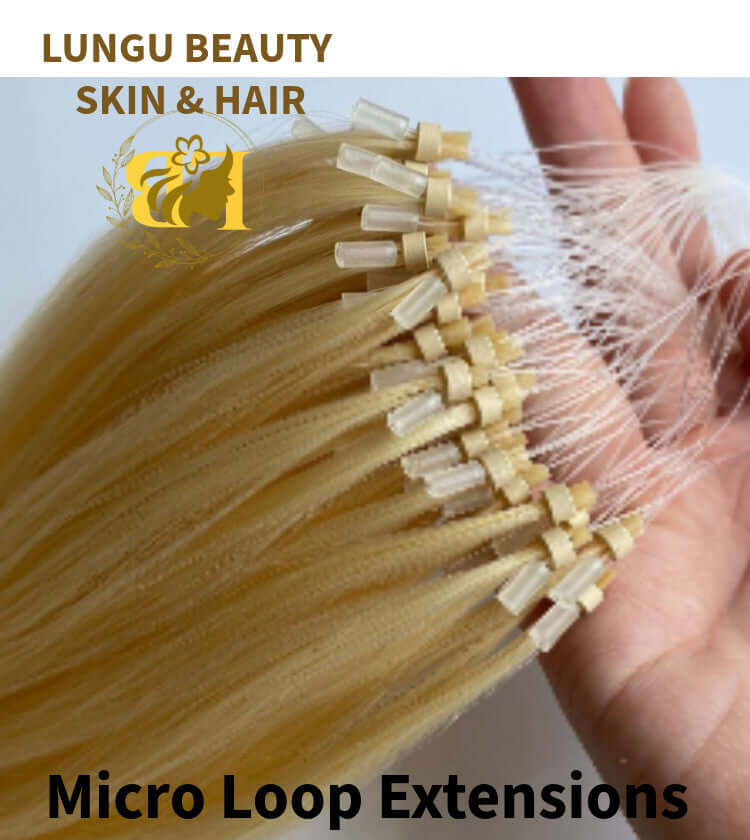 Micro Loop Hair Extensions 18"-32" with a 1B# color made from 100% Vietnam hair.